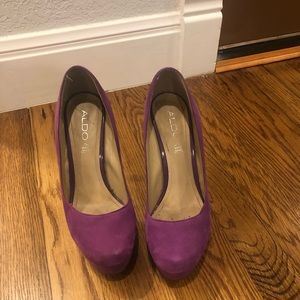 Aldo suede purple heels